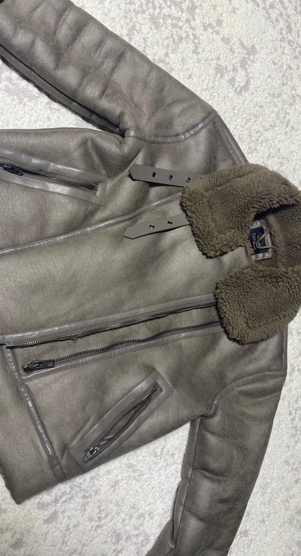 defacto Gri Deri Kadın Ceket mont - Görsel 3