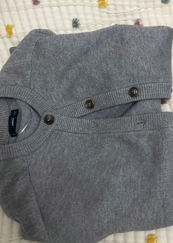 Gri Düğmeli Midi Kadın Hırka - Görsel 7