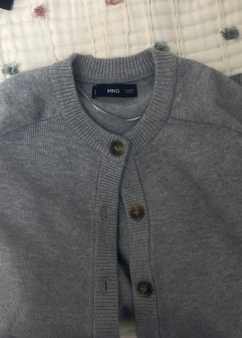 Gri Düğmeli Midi Kadın Hırka - Görsel 6