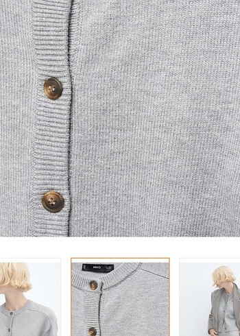 Gri Düğmeli Midi Kadın Hırka - Görsel 4