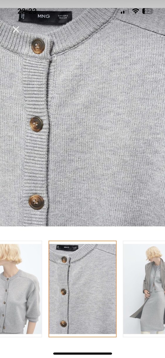 Gri Düğmeli Midi Kadın Hırka - Görsel 4