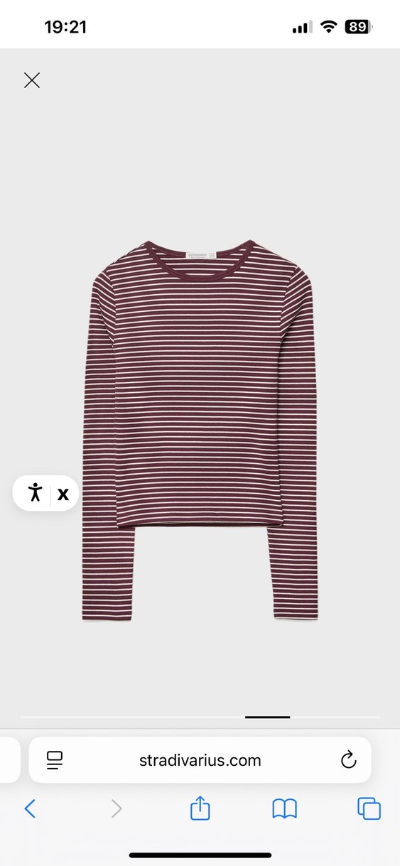 Bordo beyaz çizgili basic - Görsel 3