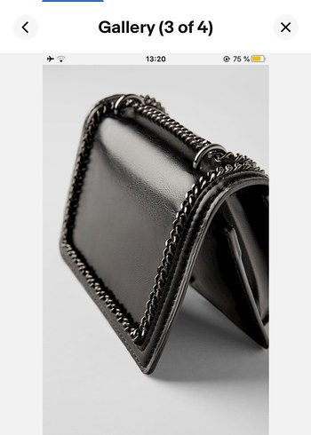 Zincir Detaylı Siyah Deri Zara mini çanta - Görsel 4