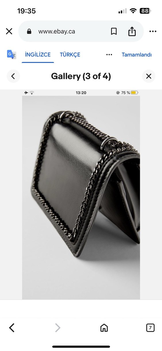 Zincir Detaylı Siyah Deri Zara mini çanta - Görsel 4