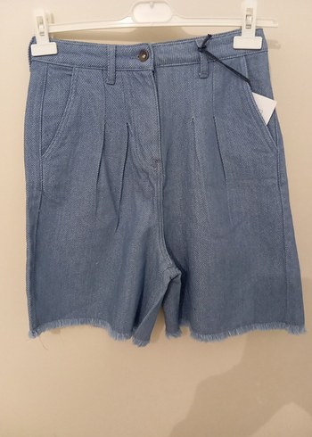 Gevşek Kesim Mini Kot Şort - Görsel 2