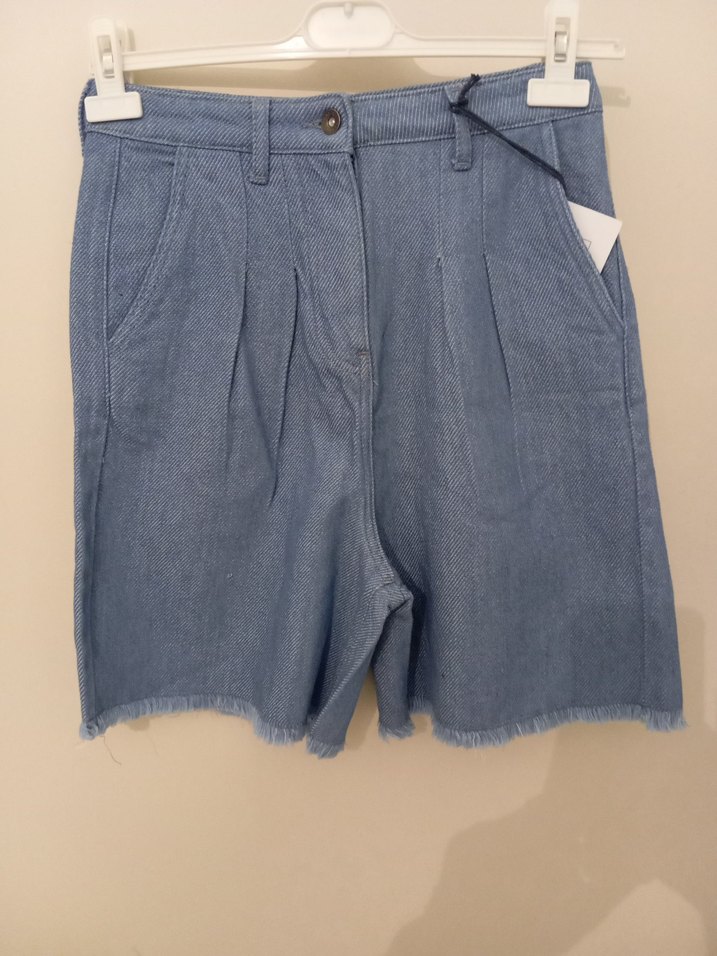 Gevşek Kesim Mini Kot Şort - Görsel 2