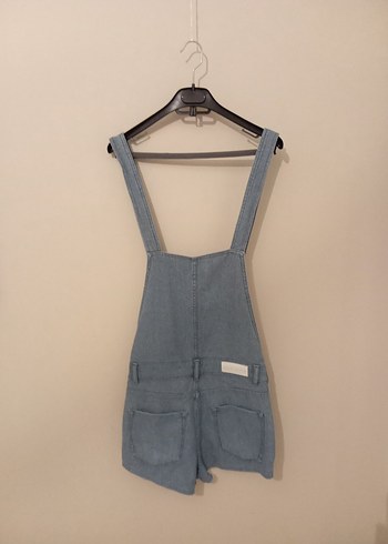 Kız Çocuk Kot Düğmeli Askılı Şort Tulum - Görsel 6