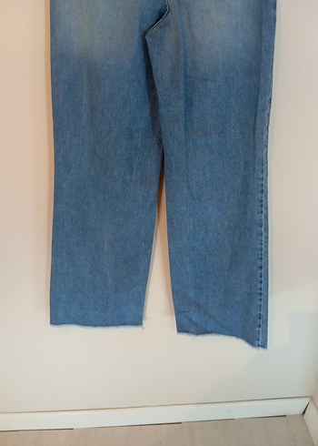 Kadın Mavi Bol Kesim Midi Kot Pantolon - Görsel 5