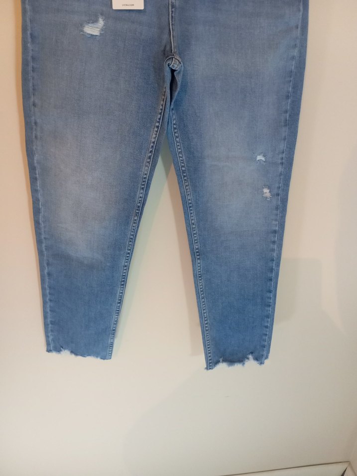 Mavi renk Kadın Denim Pantolon - Görsel 5