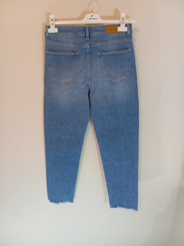 Mavi renk Kadın Denim Pantolon - Görsel 2