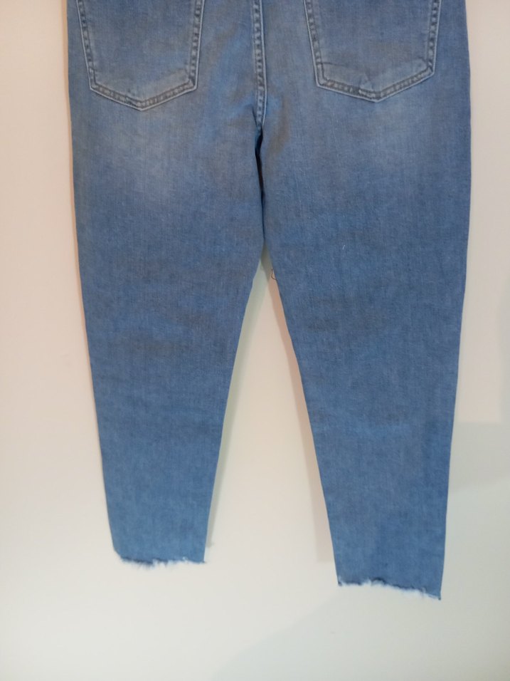 Mavi renk Kadın Denim Pantolon - Görsel 3