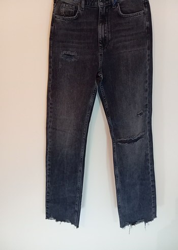 siyah Yırtıklı Kadın veya erken Denim Jean - Görsel 2