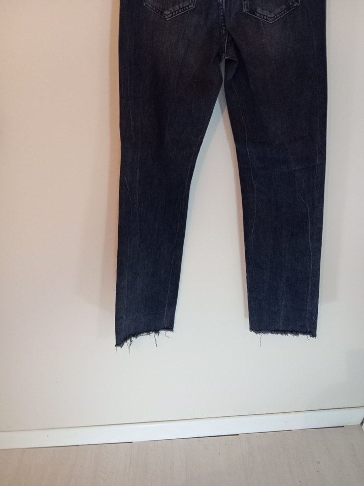 siyah Yırtıklı Kadın veya erken Denim Jean - Görsel 5