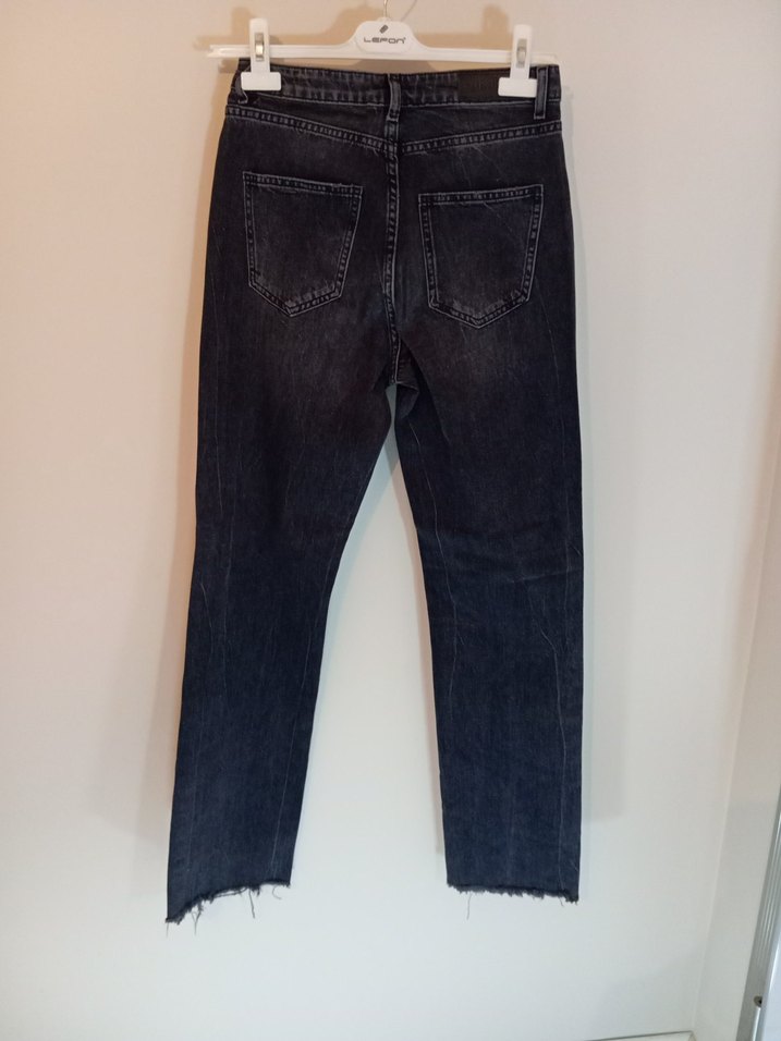 siyah Yırtıklı Kadın veya erken Denim Jean - Görsel 3