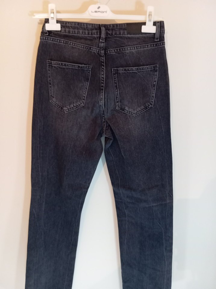 siyah Yırtıklı Kadın veya erken Denim Jean - Görsel 4