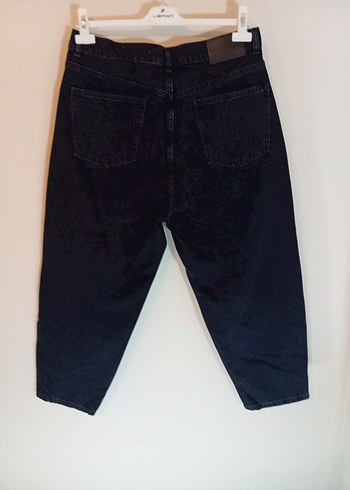 Kadın Siyah Bol Kesim Kot Pantolon - Görsel 3