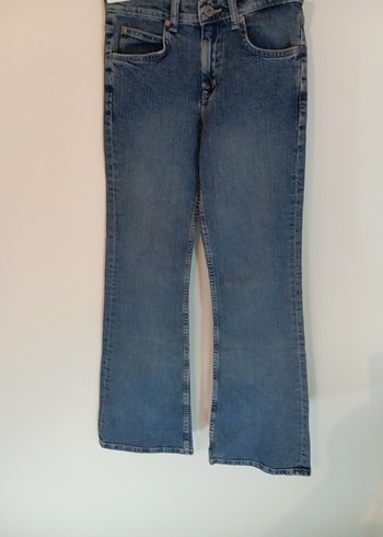 Gri Mavi Bol Kesim Midi Denim Kadın Jean - Görsel 4