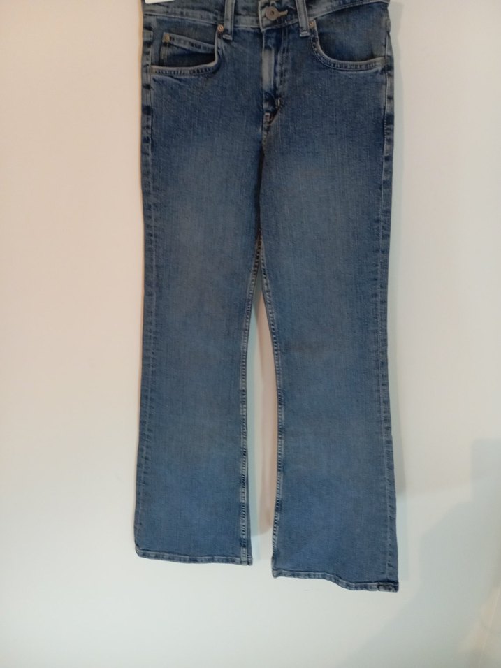 Gri Mavi Bol Kesim Midi Denim Kadın Jean - Görsel 4