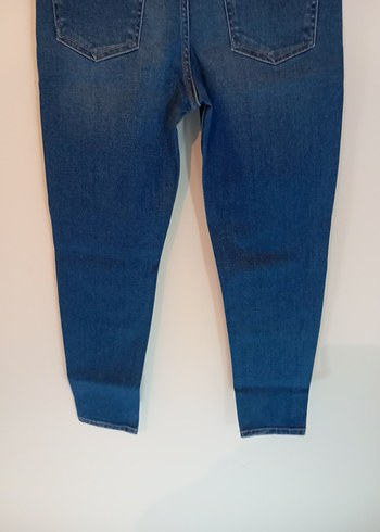 Kadın Mavi Bol Kesim Denim Midi Jean - Görsel 4