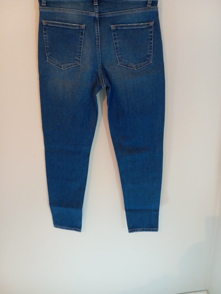 Kadın Mavi Bol Kesim Denim Midi Jean - Görsel 3