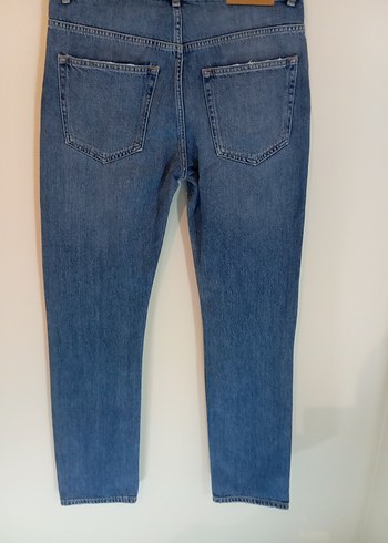 Kadın Bol Kesim Mavi Denim Jean - Görsel 4