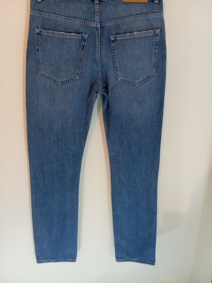 Kadın Bol Kesim Mavi Denim Jean - Görsel 4