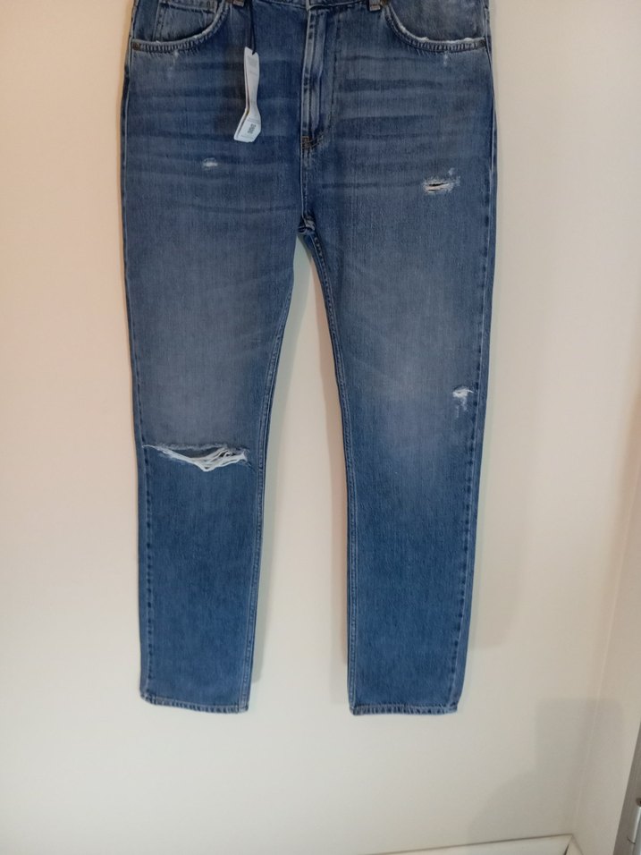 Kadın Bol Kesim Mavi Denim Jean - Görsel 2