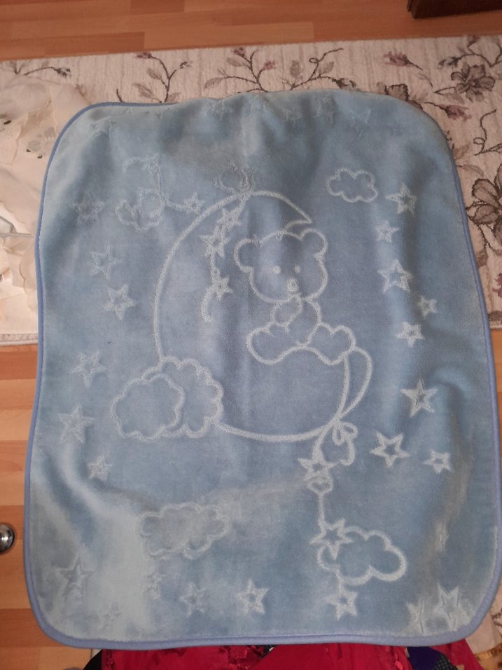 Nakışlı Mavi Bebek Battaniyesi - Görsel 2