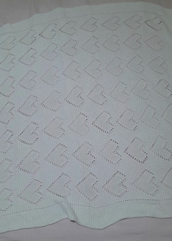 Beyaz Örgü Çocuk Battaniyesi - Görsel 2