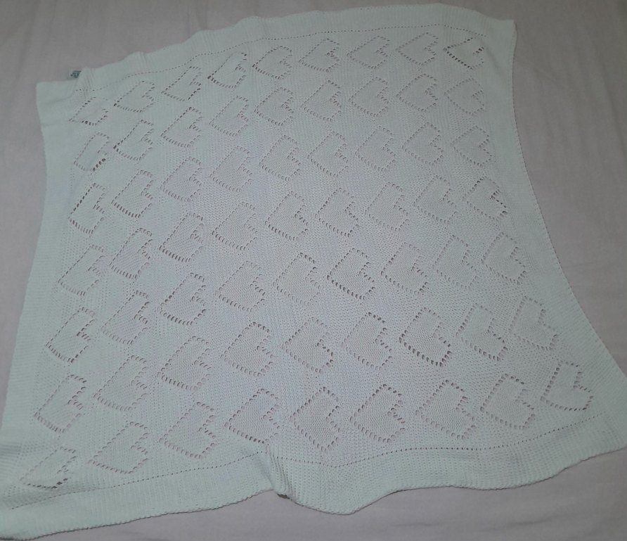 Beyaz Örgü Çocuk Battaniyesi - Görsel 2