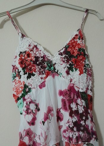 Çiçek Desenli Fırfır Detaylı Uzun Bohem Elbise - Görsel 5