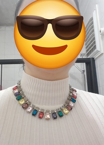 Renkli Taşlı Vintage Midi Kolye - Görsel 5