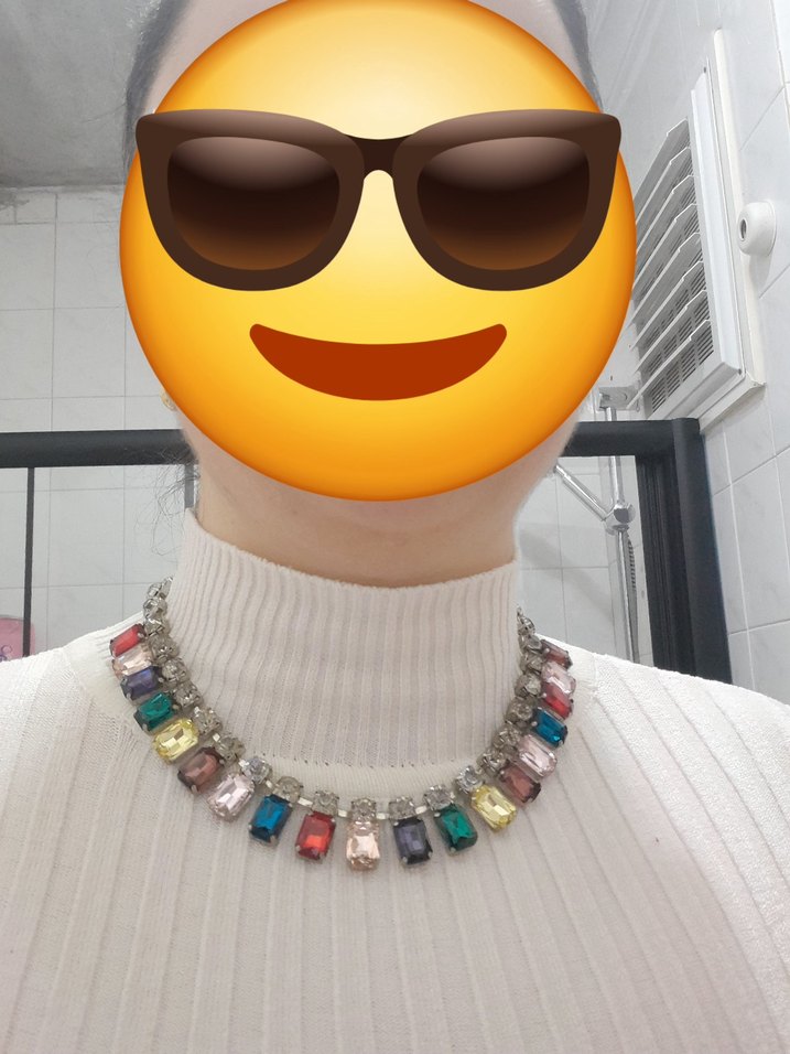 Renkli Taşlı Vintage Midi Kolye - Görsel 5