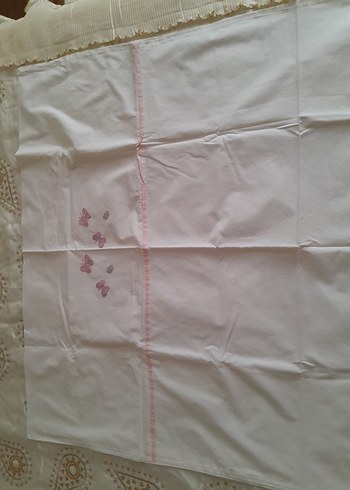 Nakışlı Beyaz Pastel Nevresim ve Çarşaf Takımı - Görsel 9