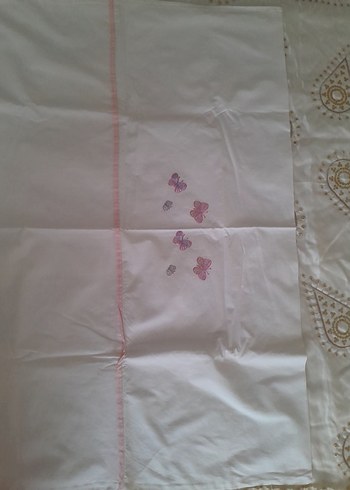 Nakışlı Beyaz Pastel Nevresim ve Çarşaf Takımı - Görsel 6