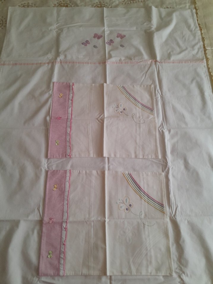 Nakışlı Beyaz Pastel Nevresim ve Çarşaf Takımı - Görsel 2