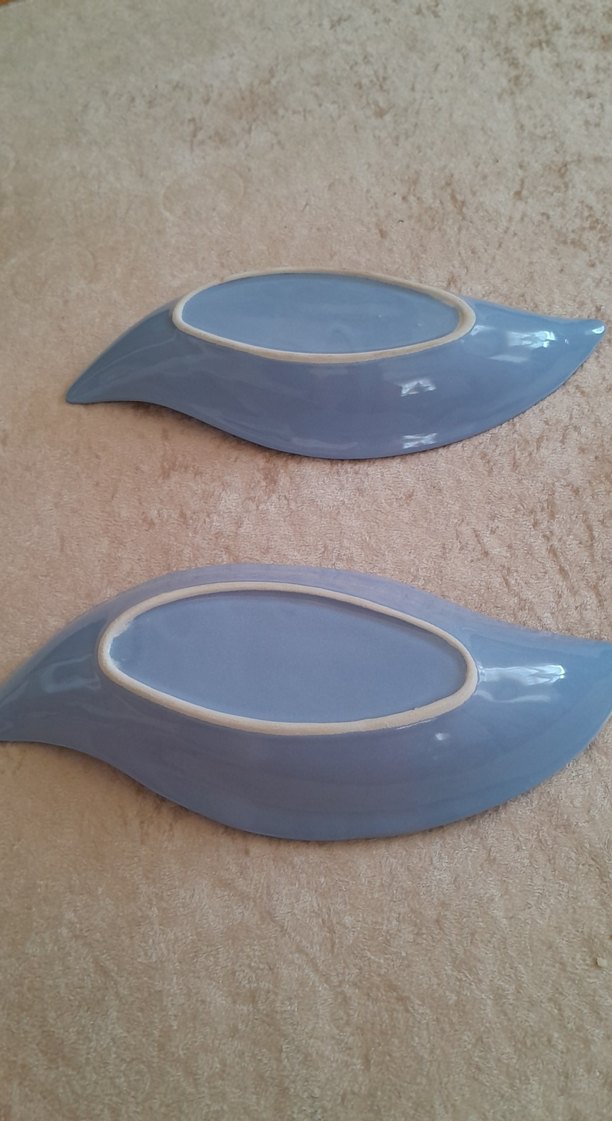 Pastel Mavi Yaprak Şeklinde Servis Tabağı Seti - Görsel 3