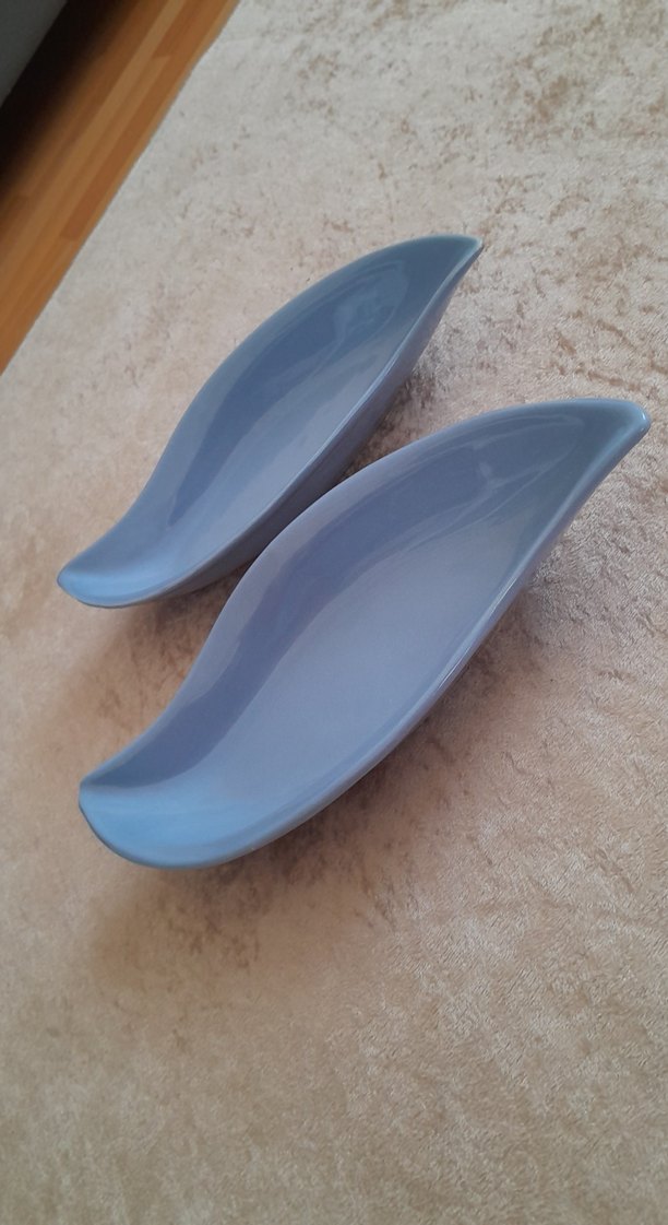 Pastel Mavi Yaprak Şeklinde Servis Tabağı Seti - Görsel 2