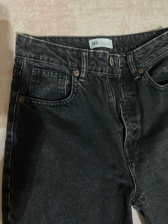 Siyah Normal Boy Mom Denim Kadın Pantolon - Görsel 2