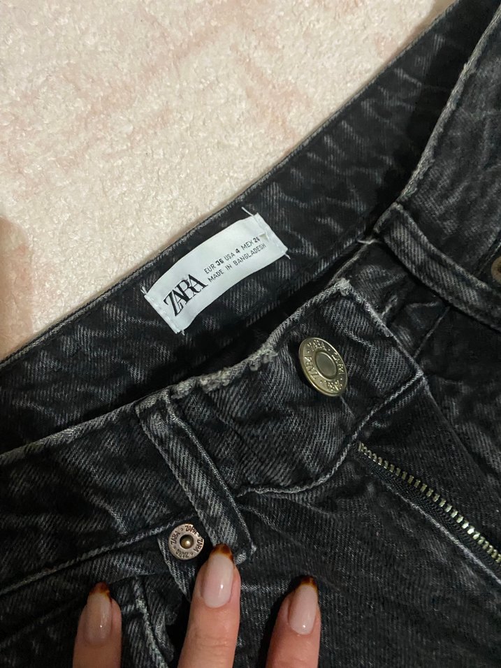 Siyah Normal Boy Mom Denim Kadın Pantolon - Görsel 3