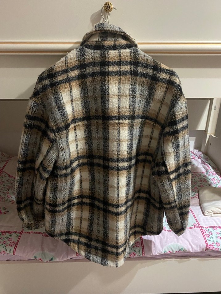 Düğmeli Ekose Desenli Kadın Gömlek - Görsel 4