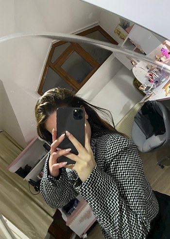 Zara Kadın Midi Zebra Desenli Blazer Ceket - Görsel 4