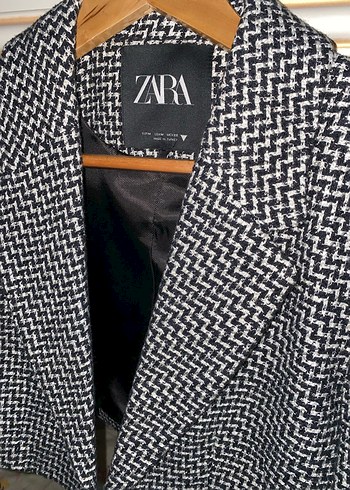 Zara Kadın Midi Zebra Desenli Blazer Ceket - Görsel 2