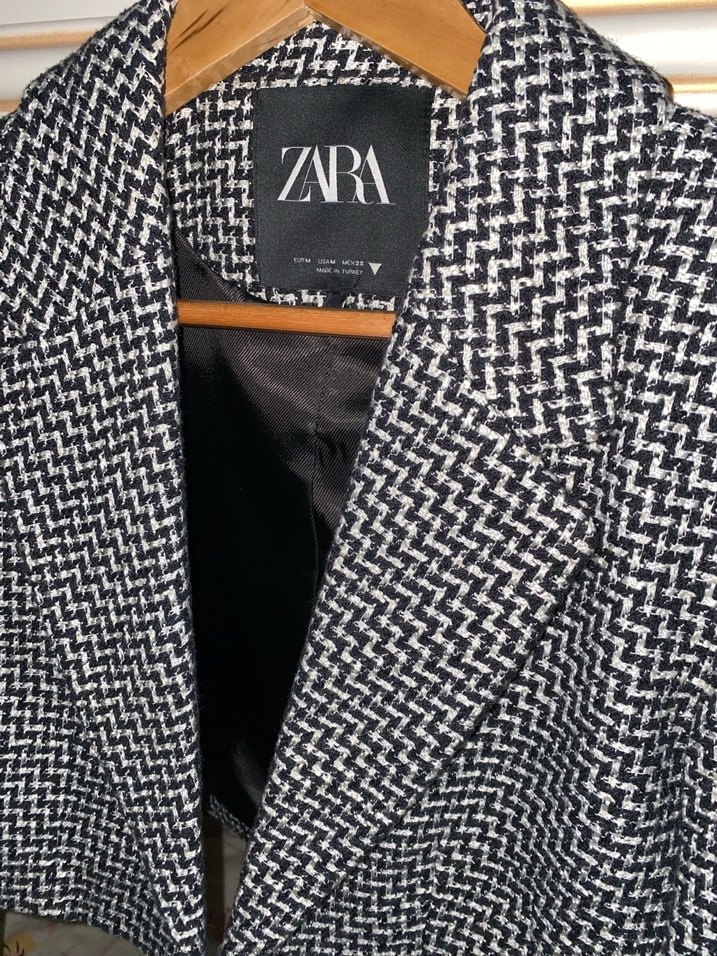 Zara Kadın Midi Zebra Desenli Blazer Ceket - Görsel 2