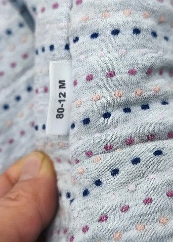 Kapüşonlu, Fermuarlı Gri Nakışlı Bebek Tulumu - Görsel 2