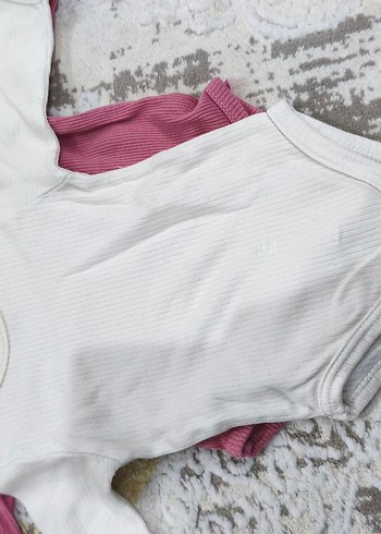 Pembe Uzun Kollu Örgü Kız Bebek Body - Görsel 2