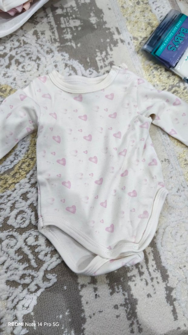 Pembe Uzun Kollu Örgü Kız Bebek Body - Görsel 3