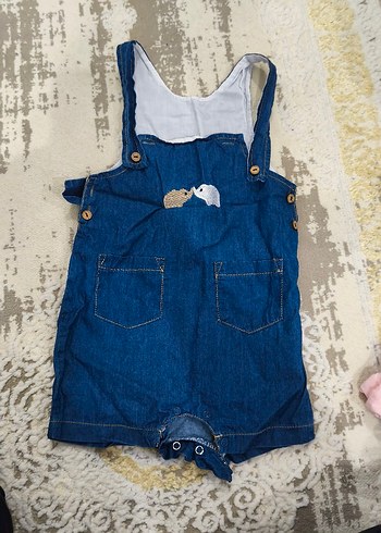 Erkek Çocuk Mavi Düğmeli Tulum - Görsel 3