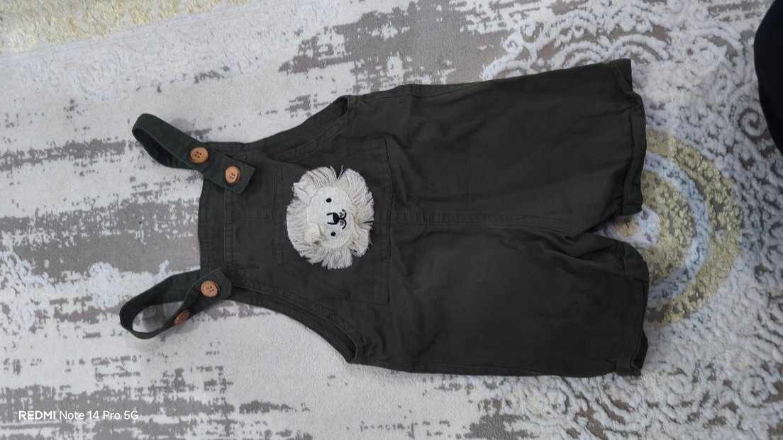 Erkek Çocuk Mavi Düğmeli Tulum - Görsel 4