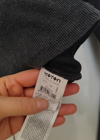 Gri Uzun Kollu Crop Top - Görsel 4